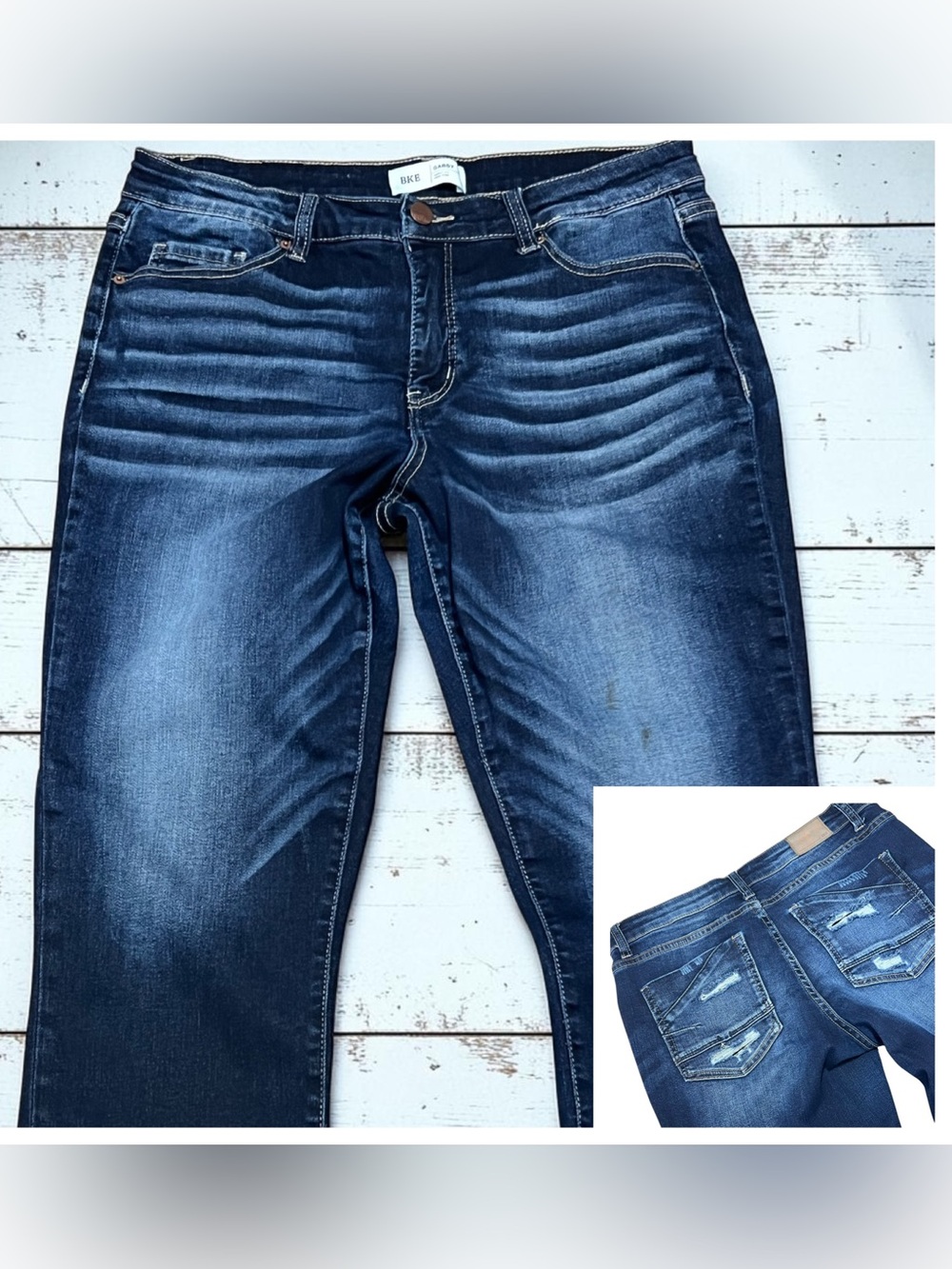 BKE Curvy Fit GABBY Capri Jeans Sz 30 Ripped Stretch Cropped Y2K Distressed